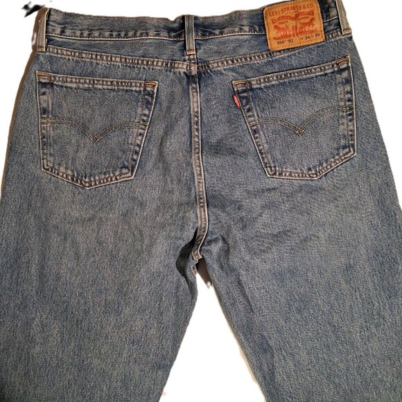 LEVI'S 550 '92 Jeans  34 x 28.5  Medium Washed  Relaxed Tapered Fit  Cotton  GUC - Picture 10 of 11